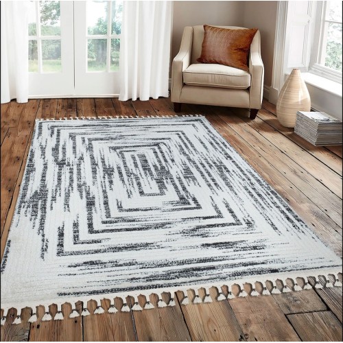 Bahama Cream Black Area Rug